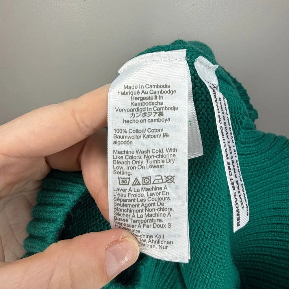 J. Crew Knit for J. Crew Teal Green Cotton Crew Neck Sweater XS